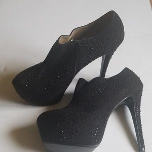 Platform sparkle bootie